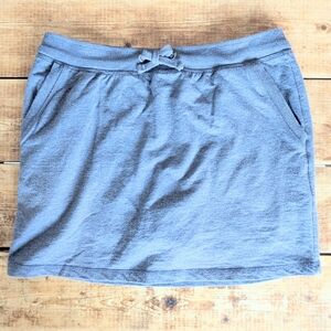 Gray Athletic Skort With Built In Shorts, Pockets, w Drawstring Waist